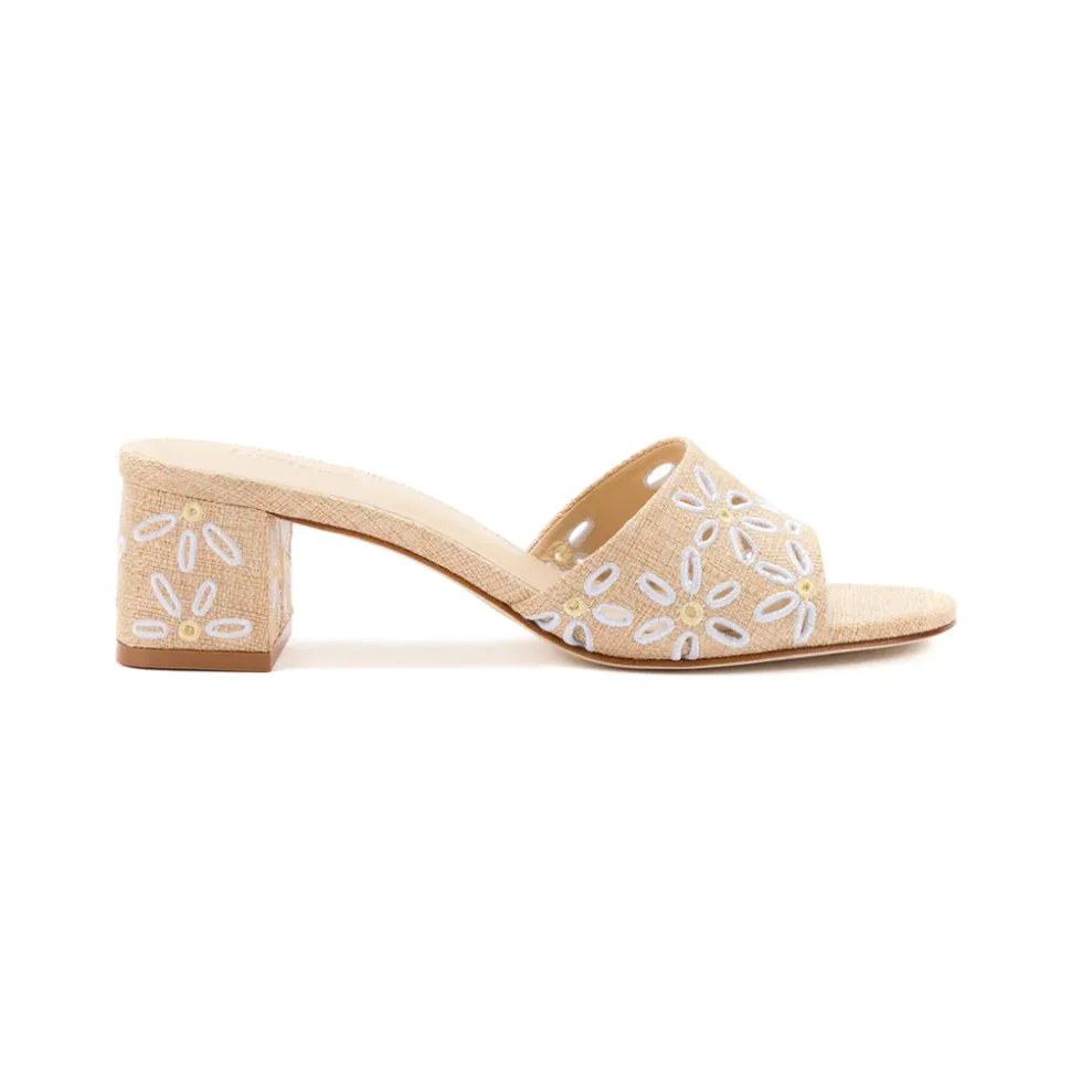 Brigitte Mule In Beige Raffia