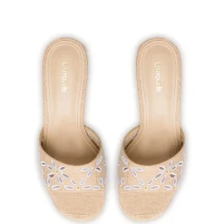 Brigitte Mule In Beige Raffia