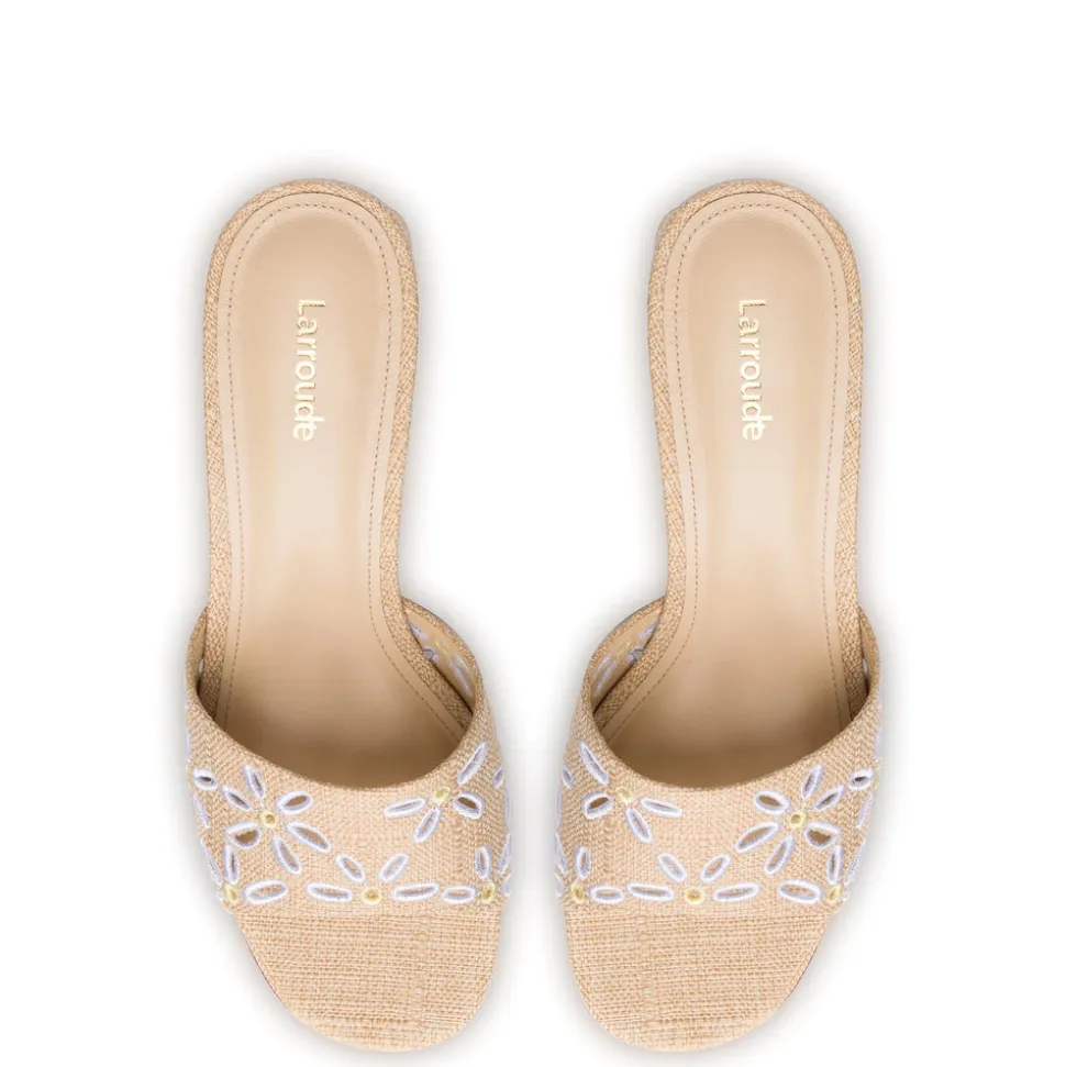 Brigitte Mule In Beige Raffia