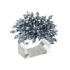 Brilliant Napkin Ring in Midnight & Silver, Set of 4