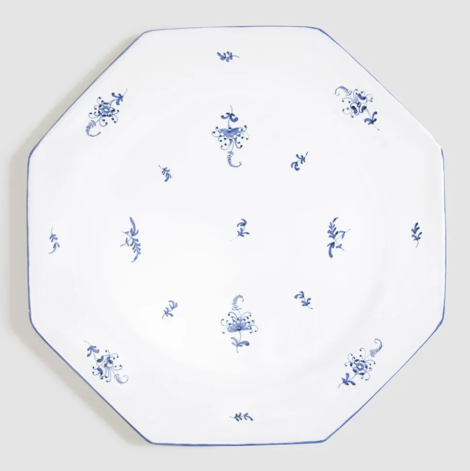 Brindille Large Dinner Plate, Bleu Moustiers