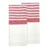 Brittany White Tea Towels in White & Red, Set of 2