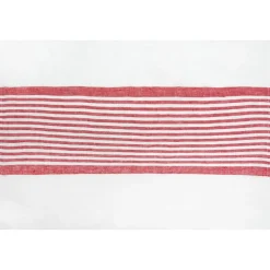 Brittany White Tea Towels in White & Red, Set of 2