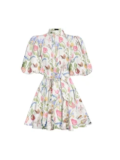 Bromelia Dress Mini in Tulipan White Print
