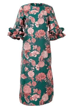 Bronwyn Dress in Forest Mum Jacquard