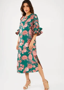 Bronwyn Dress in Forest Mum Jacquard