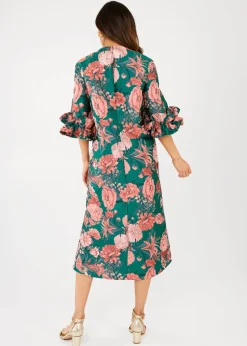 Bronwyn Dress in Forest Mum Jacquard