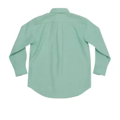 Brooks Button Down in Academy Green with Blue Gingham