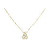 Bubble Bezel Necklace with White Diamond Letter