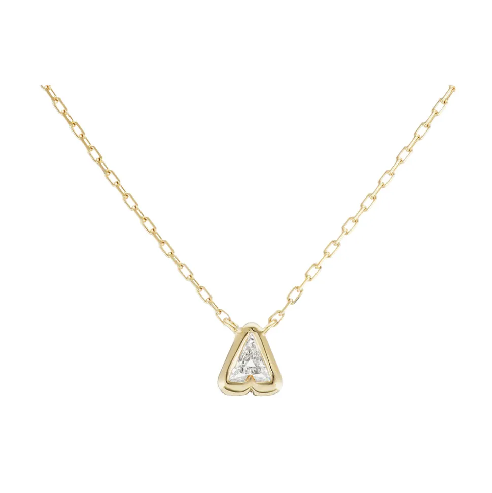 Bubble Bezel Necklace with White Diamond Letter