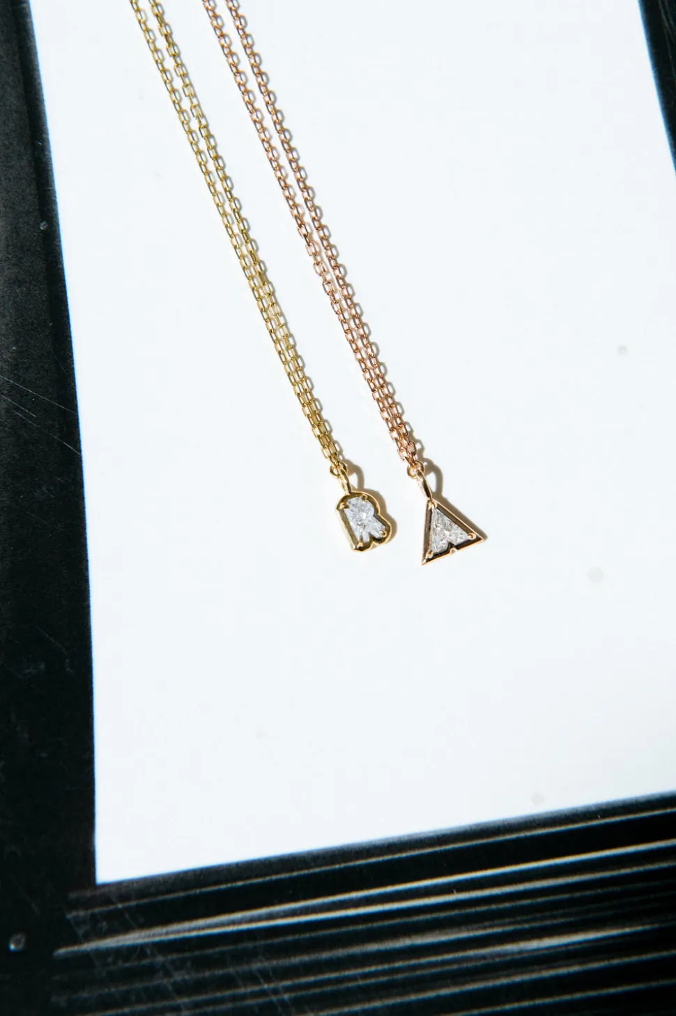 Bubble Bezel Necklace with White Diamond Letter