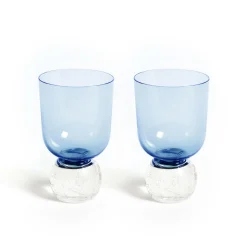 Bubble Glass Tumblers in Candy Blue, Set of 2