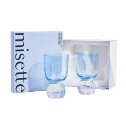 Bubble Glass Tumblers in Candy Blue, Set of 2