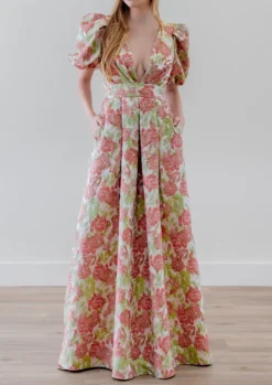 Bungalow Dress in Brocade Garden Party