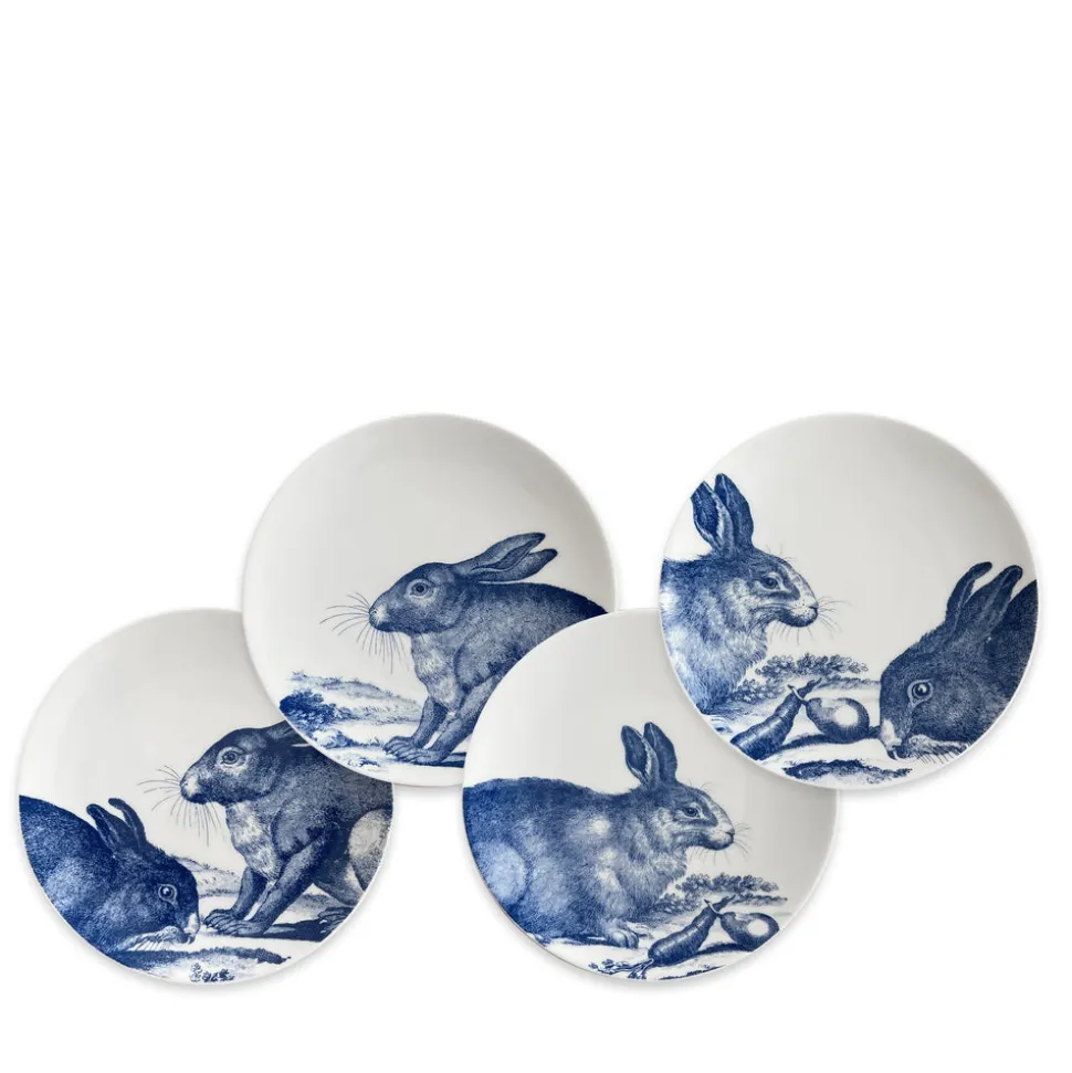 Bunnies Blue Canape Plates