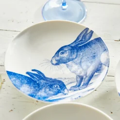 Bunnies Blue Canape Plates