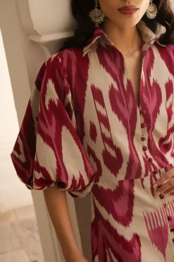 Burgundy Jodhpur Dress