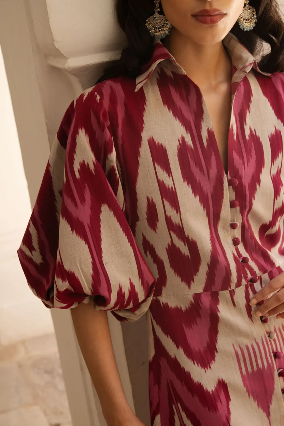 Burgundy Jodhpur Dress