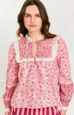 Burgundy Patchwork Nettie Blouse