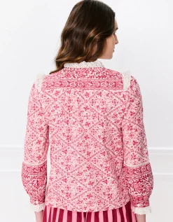 Burgundy Patchwork Nettie Blouse
