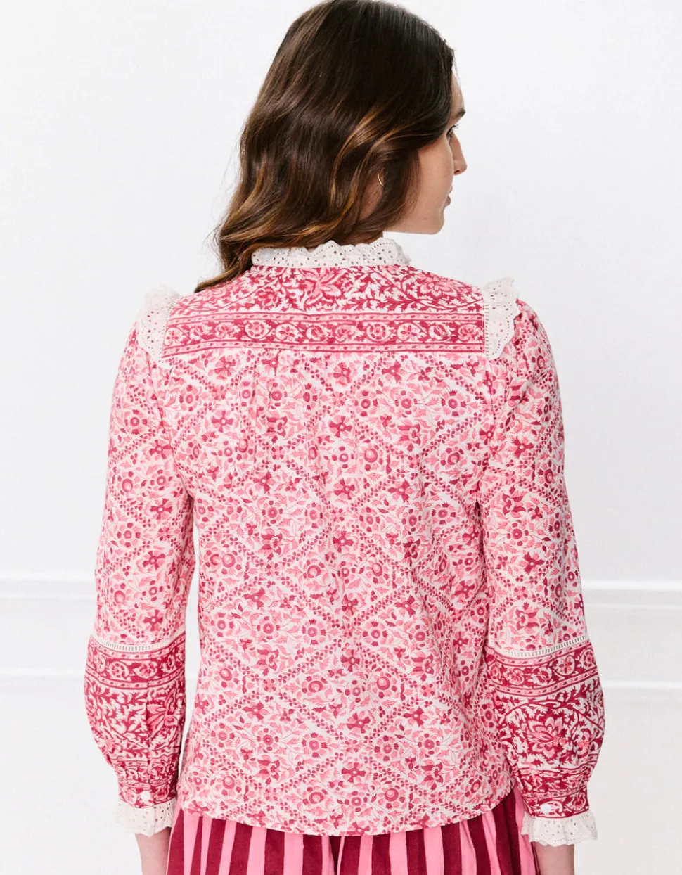 Burgundy Patchwork Nettie Blouse