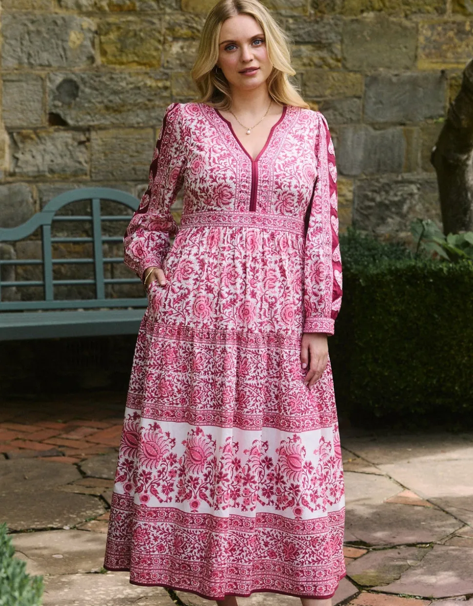 Burgundy Patchwork Olive Dress