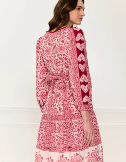Burgundy Patchwork Olive Dress