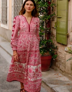 Burgundy Patchwork Olive Dress