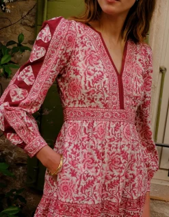 Burgundy Patchwork Olive Dress