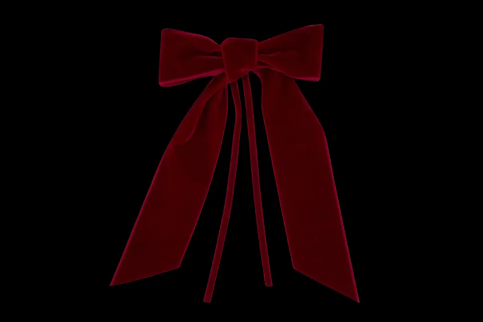 Burgundy Velvet Napkin Bows, Set of 4