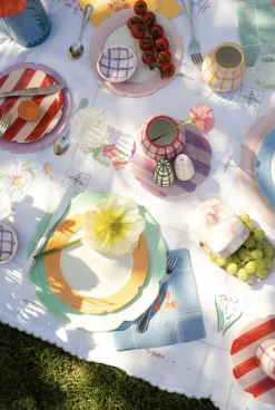 Buttercup Butterdish in White & Pink Checkerboard