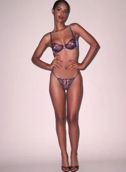 Butterfly Embroidery Thong