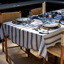 Cabana Stripe 60" x 120" Tablecloth in Ocean
