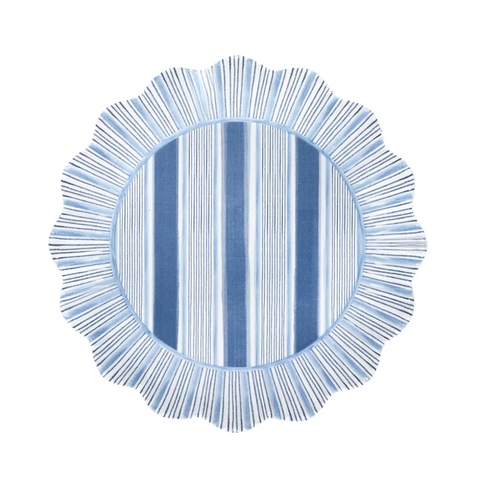 Cabana Stripe Melamine Dessert/Salad Plate, Set of 4 in Ocean