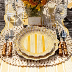 Cabana Stripe Melamine Dessert/Salad Plate, Set of 4 in Sunshine