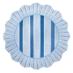 Cabana Stripe Melamine Dinner Plate, Set of 4 in Ocean