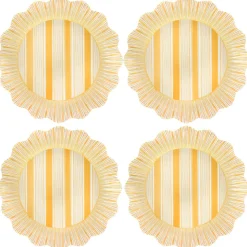 Cabana Stripe Melamine Dinner Plate, Set of 4 in Sunshine