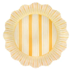 Cabana Stripe Melamine Dinner Plate, Set of 4 in Sunshine