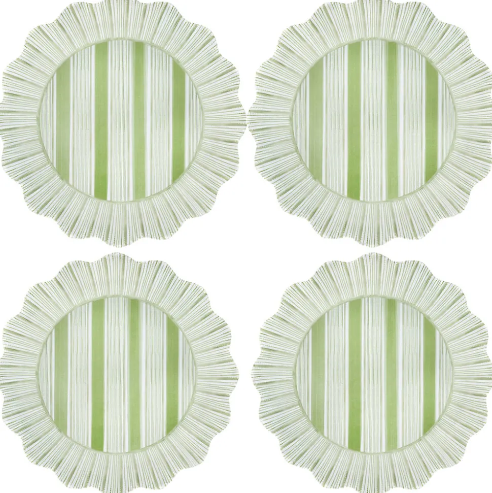 Cabana Stripe Melamine Dinner Plate, Set of 4 in Seagrass