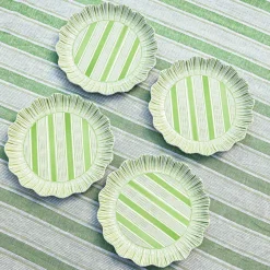 Cabana Stripe Melamine Dinner Plate, Set of 4 in Seagrass