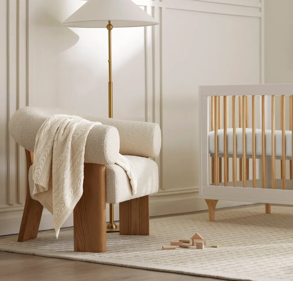 Cable Knit Baby Blanket in Natural