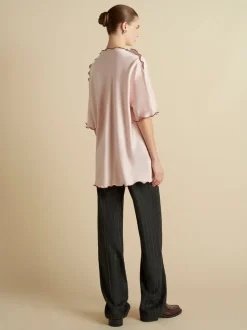 Cady T-Shirt with Scalloped Edge in Camellia