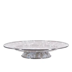 Cake Plate in Taupe Swirl