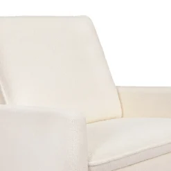 Cali Pillowback Chair and a Half Glider in Fleece in Chantilly Fleece with Light Wood Base