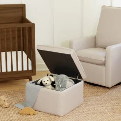 Cali Storage Ottoman in Eco-Performance Fabric | Water Repellent & Stain Resistant in Performance Beach Eco-Weave