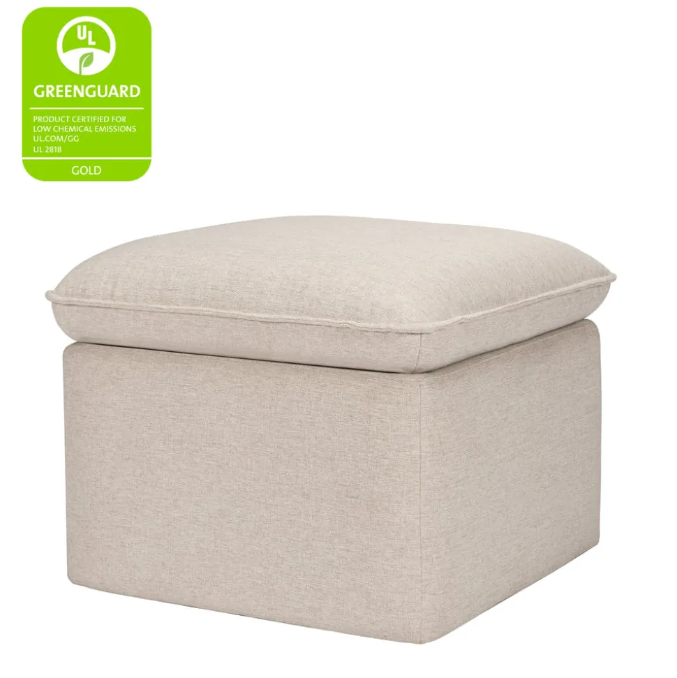 Cali Storage Ottoman in Eco-Performance Fabric | Water Repellent & Stain Resistant in Performance Beach Eco-Weave