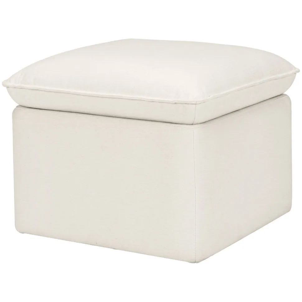 Cali Storage Ottoman in Eco-Performance Fabric | Water Repellent & Stain Resistant in Performance Cream Eco-Weave