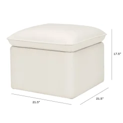 Cali Storage Ottoman in Eco-Performance Fabric | Water Repellent & Stain Resistant in Performance Cream Eco-Weave