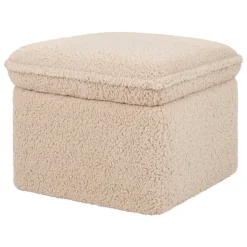 Cali Storage Ottoman in Shearling in Chai Shearling