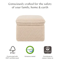 Cali Storage Ottoman in Shearling in Chai Shearling
